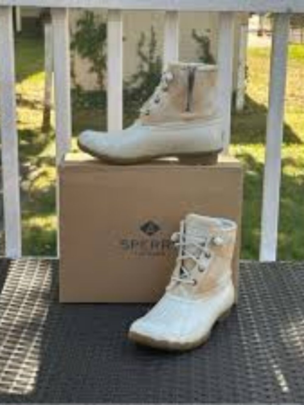 Sperry Tan and Cream Waterproof Boots
